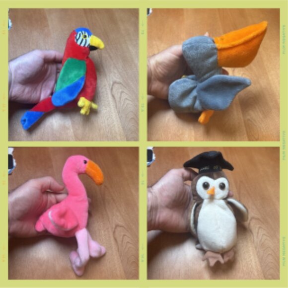 Vintage TY Bird Lot 1990s Pinky (95) Scoopy (96) Wise (97) Jabber (97) MWMT - Picture 3 of 13